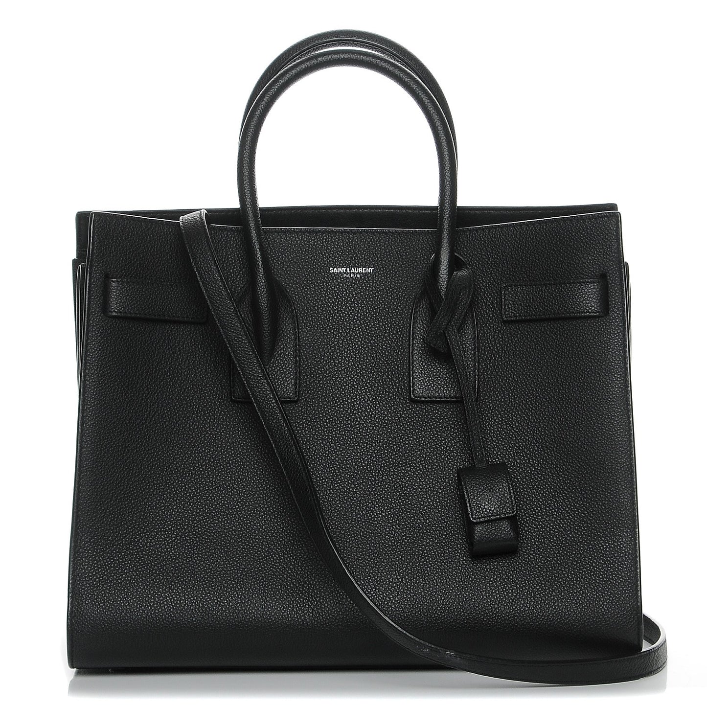 Grained Calfskin Small Sac De Jour Black
