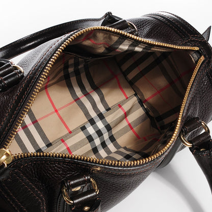 Burberry Grainy Calfskin Medium Alchester Bowling Bag Dark Chocolate 4 of 9