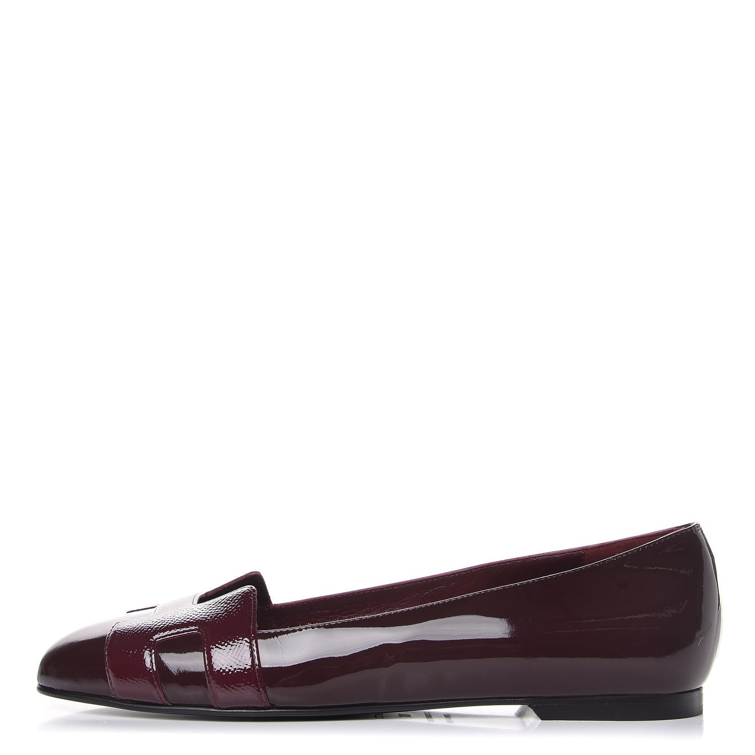 Hermes Patent Epsom Nice Ballerina Flats 38 Bordeaux 1 of 8
