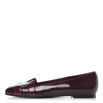 Hermes Patent Epsom Nice Ballerina Flats 38 Bordeaux 1 of 8