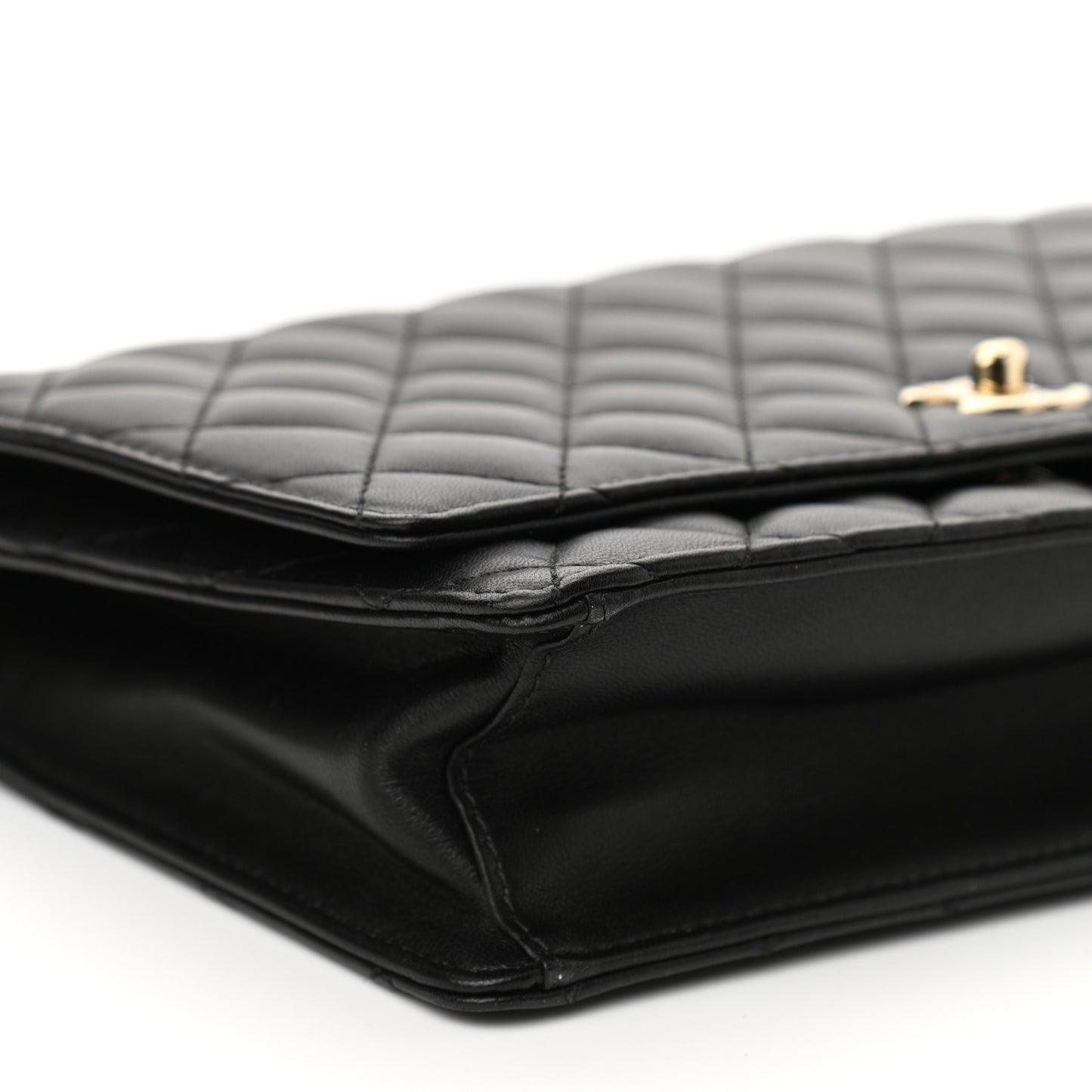 Lambskin Quilted Fantasy Pearl Flap Black