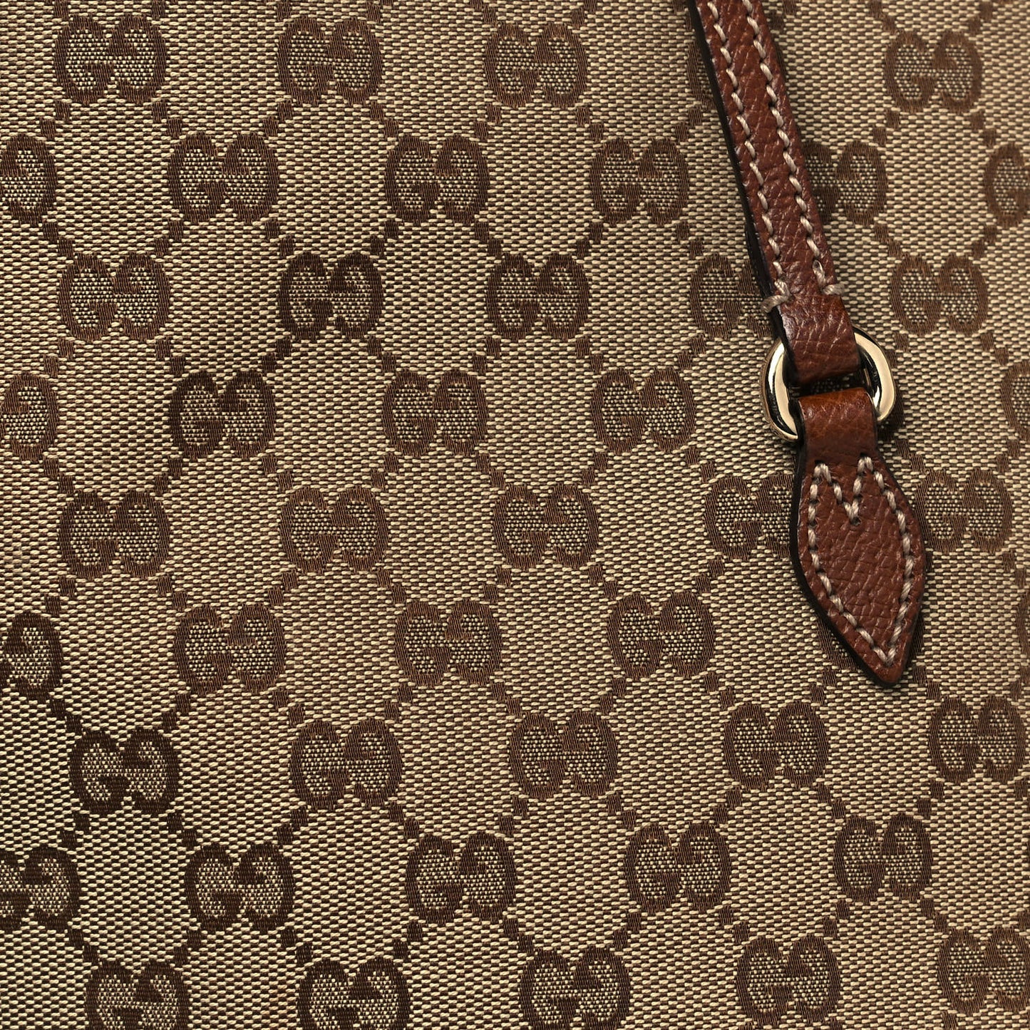 Monogram Large Bree Foldover Tote Beige Tabacco