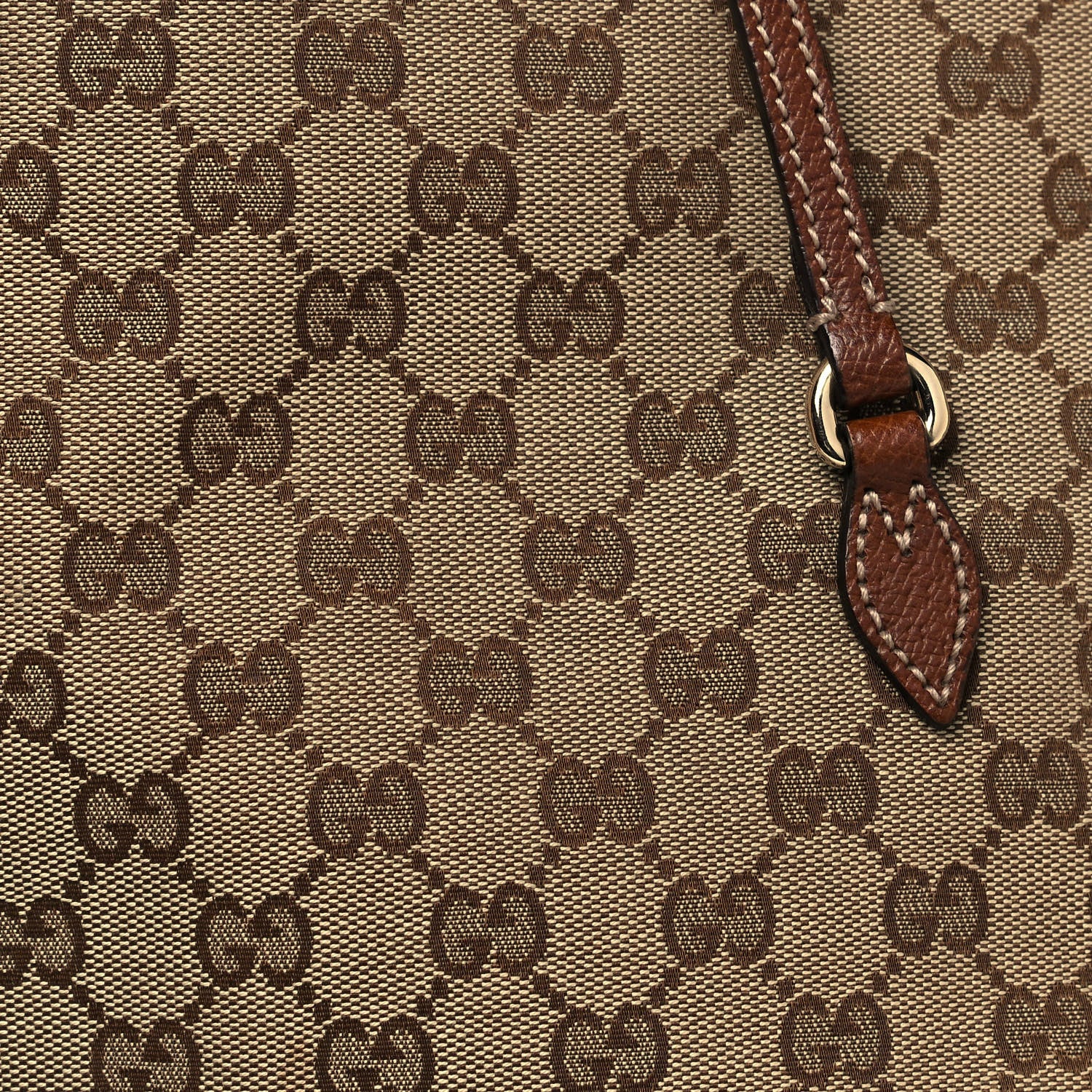 Gucci Monogram Large Bree Foldover Tote Beige Tabacco 8 of 15