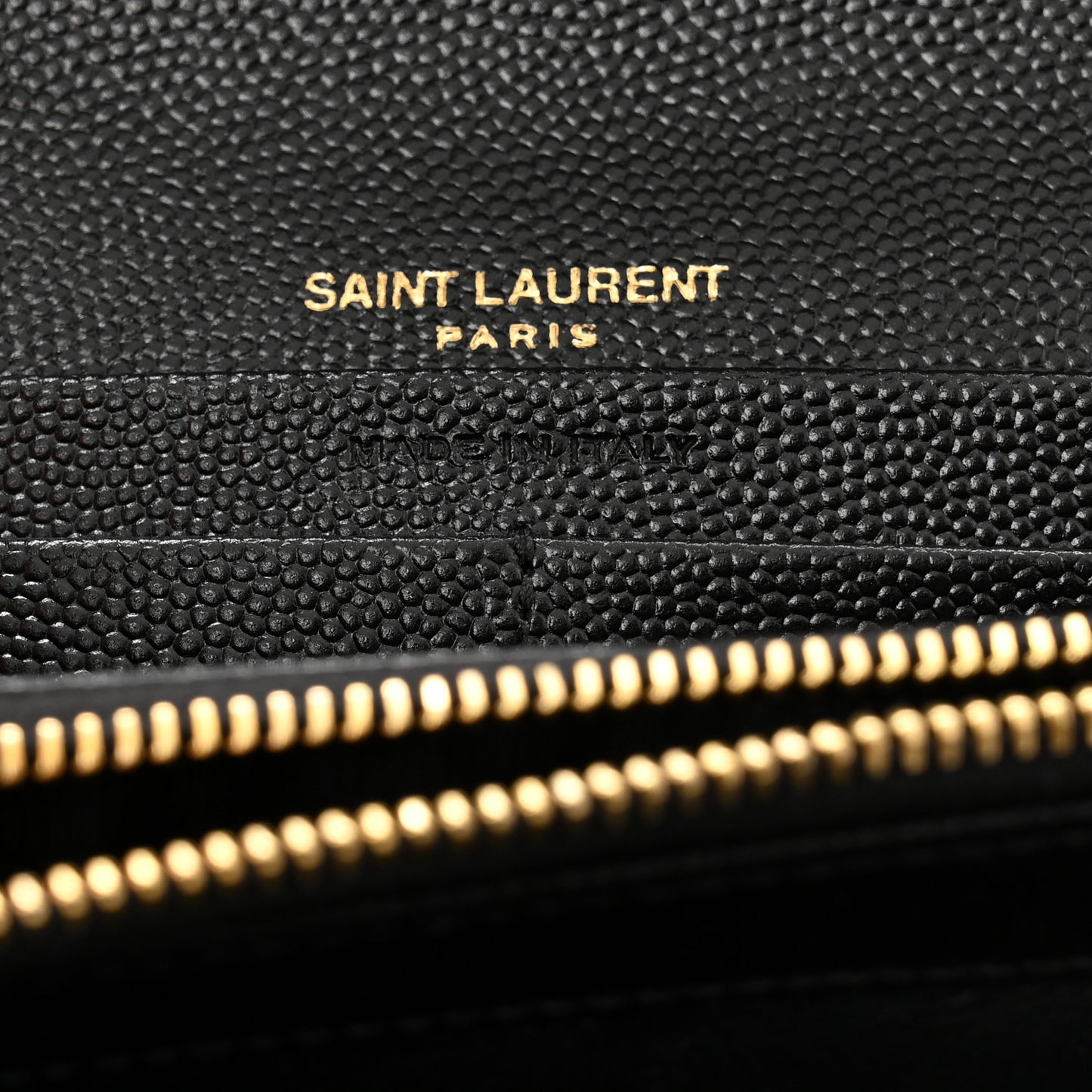 Grain De Poudre Matelasse Chevron Monogram Flap Wallet Black