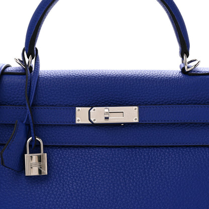 Hermes Taurillon Clemence Kelly Retourne 32 Bleu Electrique 8 of 14