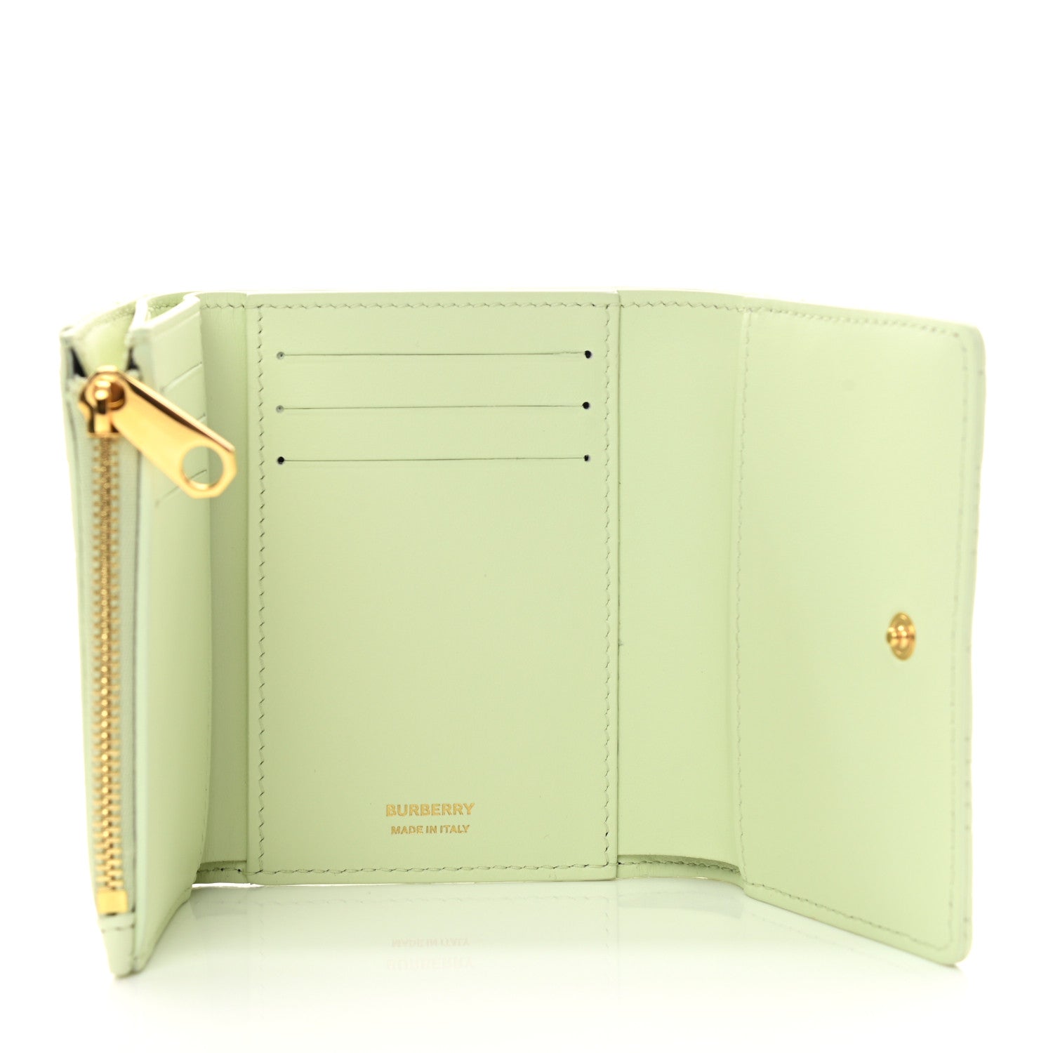 Burberry Lambskin Quilted Small Lola Folding Wallet Pistachio 5 of 10