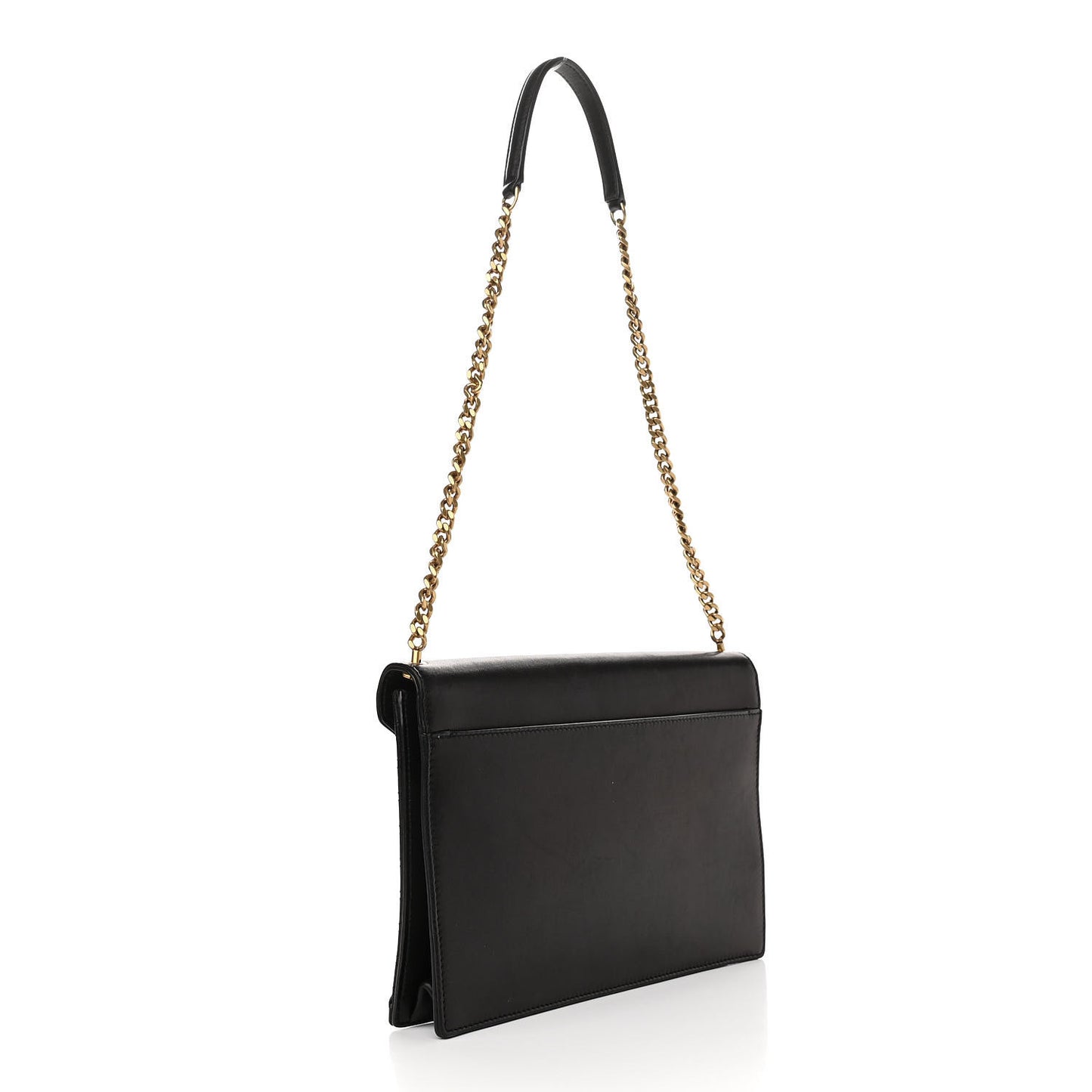 Lambskin Quilted Monogram Gaby Chain Bag Black