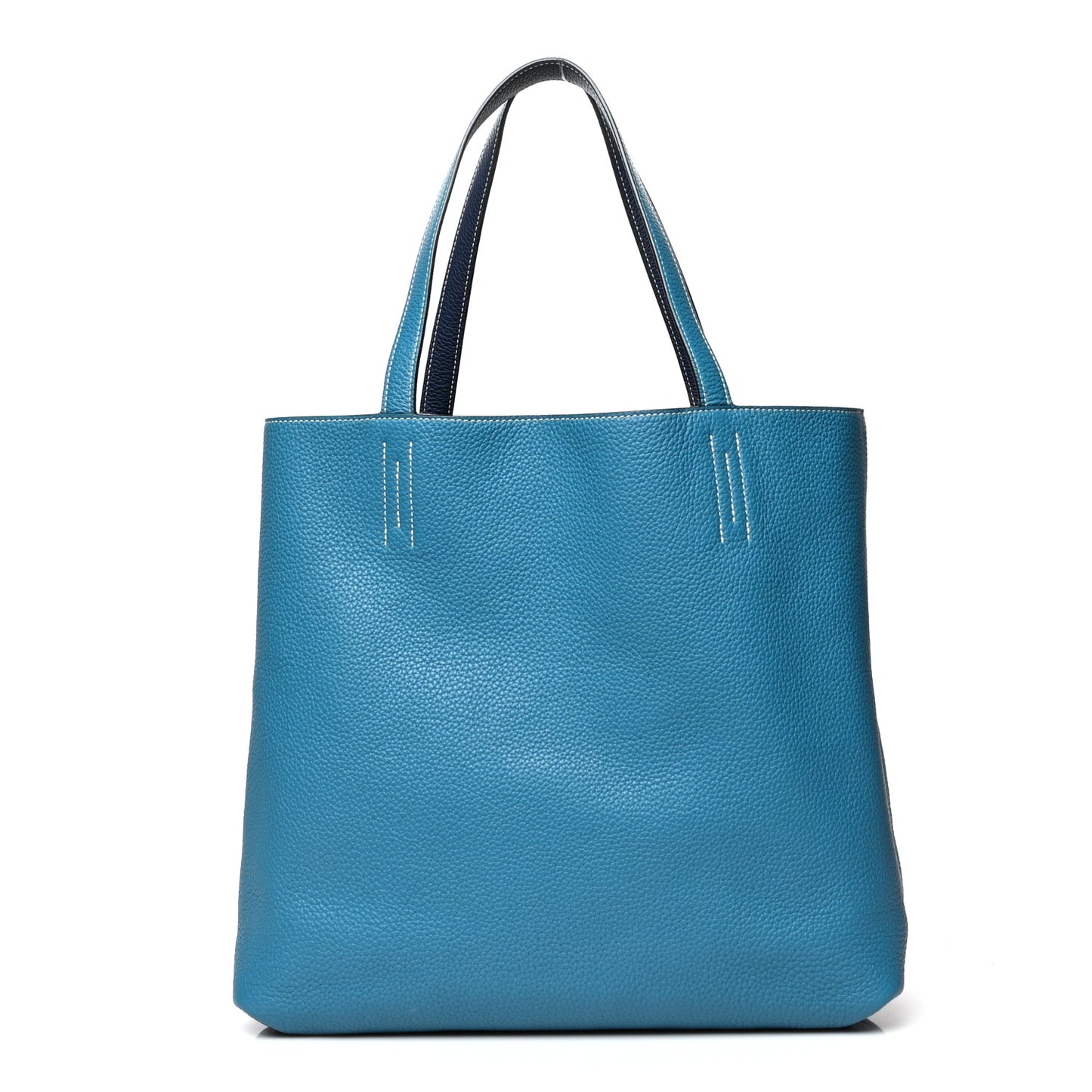 Taurillon Clemence Double Sens 36 Reversible Tote Bleu Sapphire Bleu Izmir