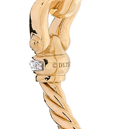 David Yurman 18K Yellow Gold Diamond Petite Buckle Cable Ring 54 7 4 of 4