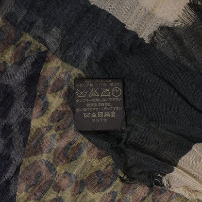 Louis Vuitton Cashmere Silk Leopard V Stole Kaki Vanilla 5 of 7
