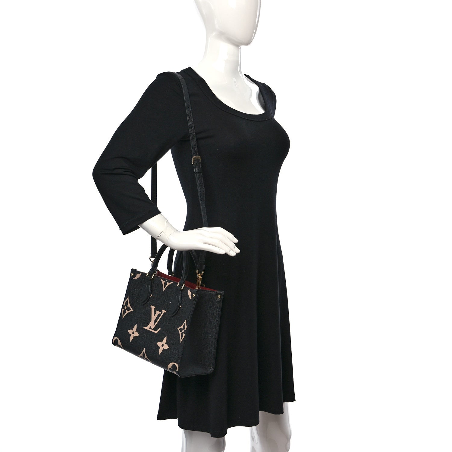 Louis Vuitton Empreinte Monogram Giant Onthego PM Black Beige 2 of 9