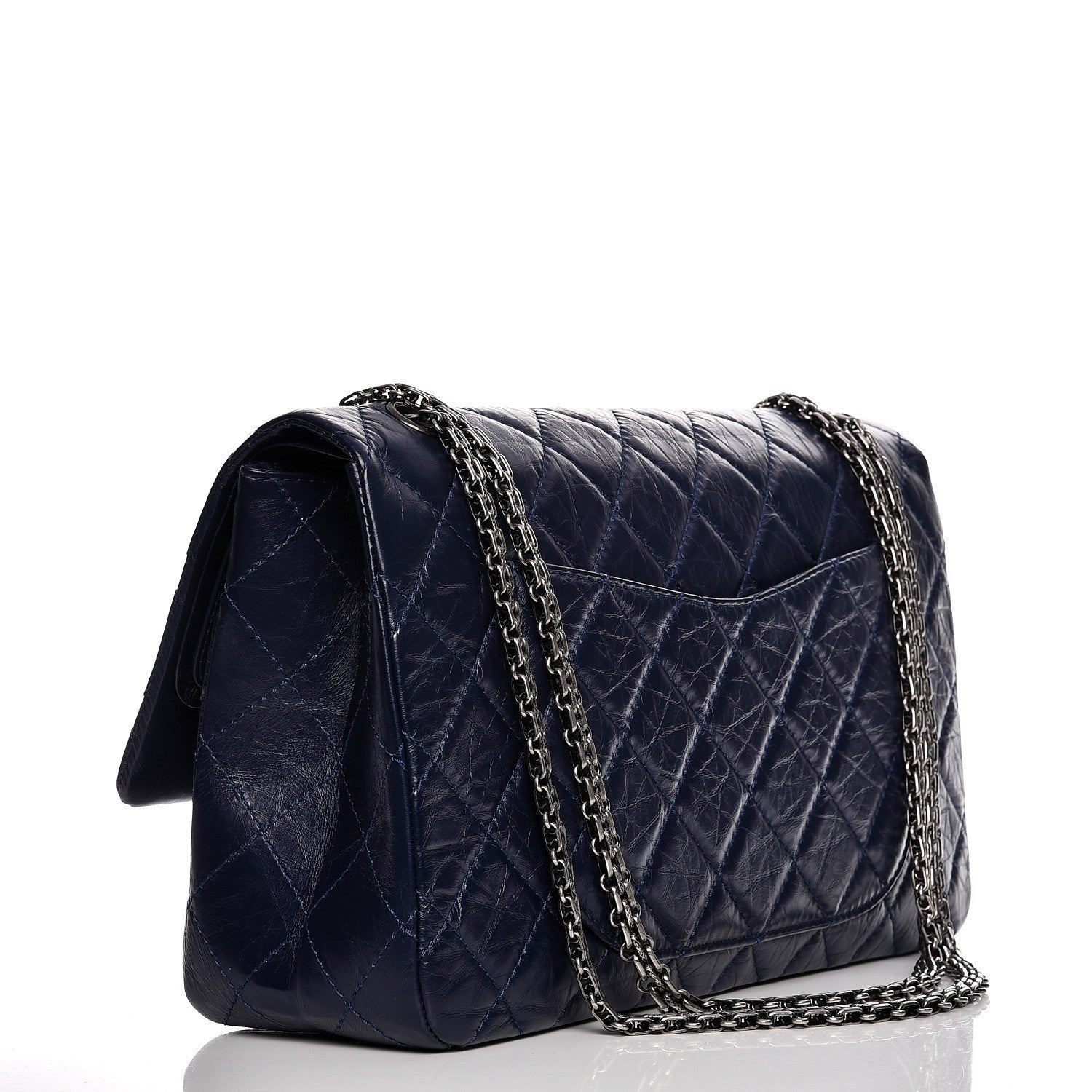 Chanel Aged Calfskin Quilted 2.55 Reissue 227 Flap Dark Blue 3 of 8
