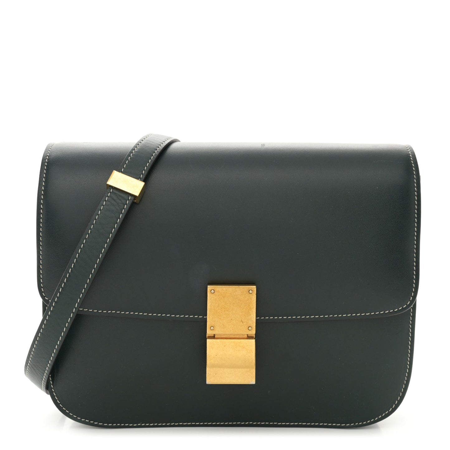 Box Calfskin Medium Classic Box Flap Bag Classic Green
