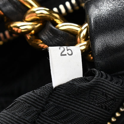 Prada Soft Calf Chain Tote Black 7 of 14