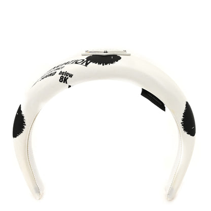 Prada Re-Nylon Printed Metal Triangle Logo Headband Black White 1 of 6