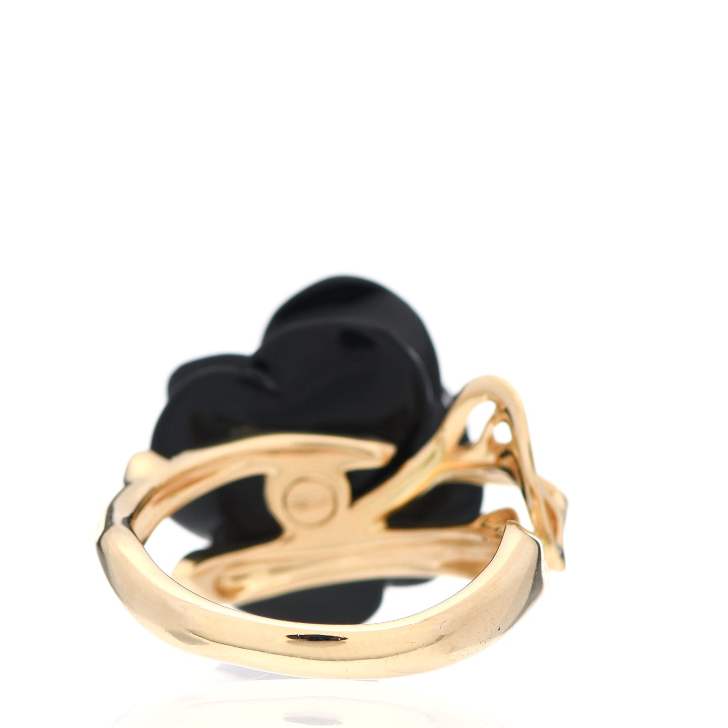 18K Yellow Gold Diamond Black Onyx Dior Pre Catelan Ring 57 8