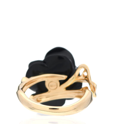 Christian Dior 18K Yellow Gold Diamond Black Onyx Dior Pre Catelan Ring 57 8 5 of 8