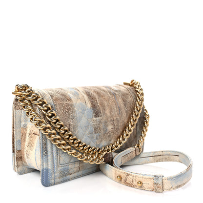 Chanel Painted Caviar Quilted Medium Boy In Cuba Flap Blue 2 of 8