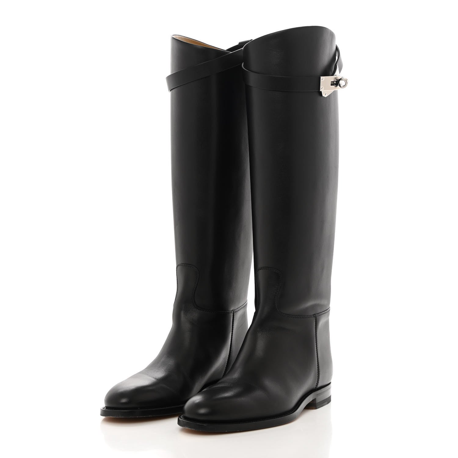 Hermes Box Kelly Jumping Boots 36 Black 3 of 14