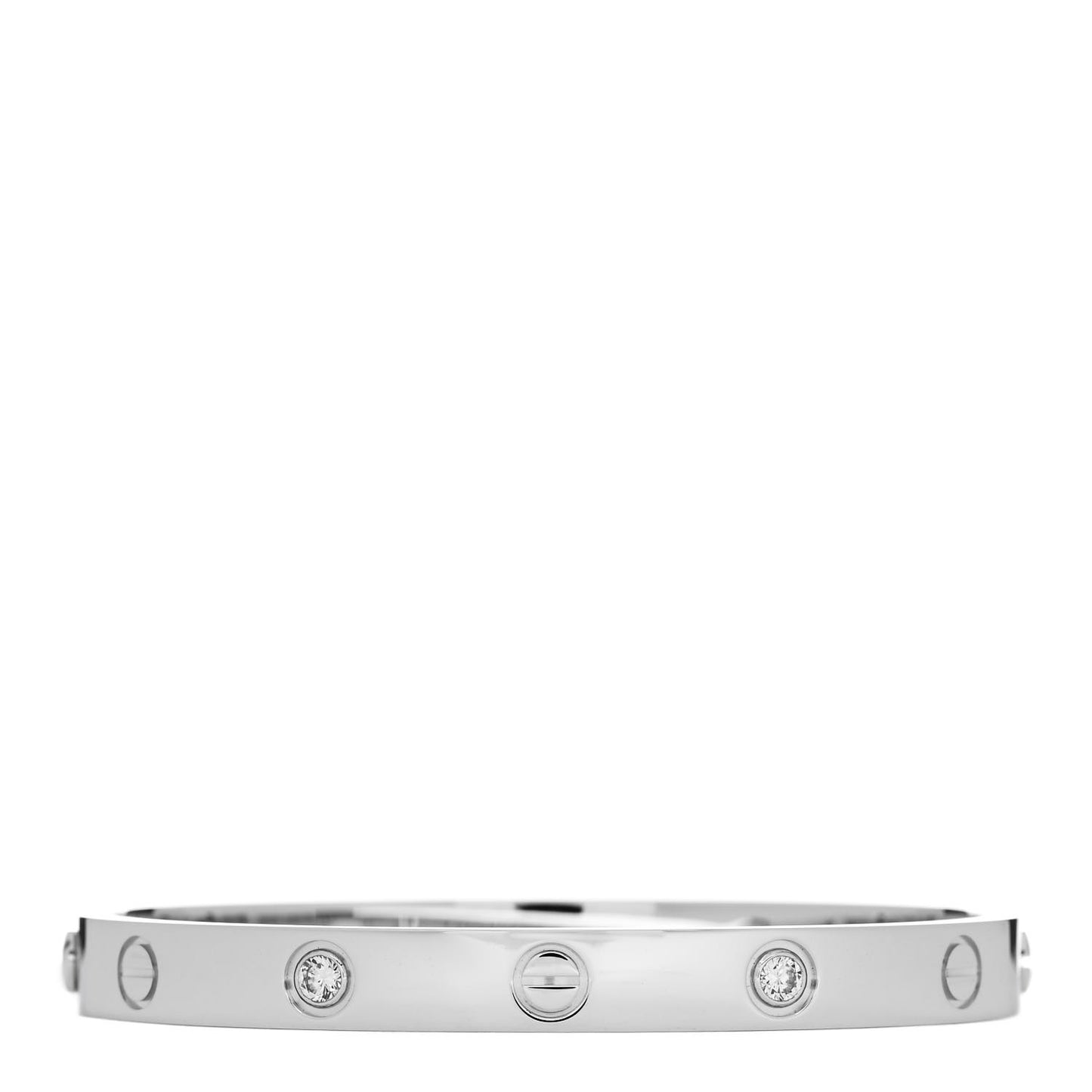 18K White Gold 4 Diamond LOVE Bracelet 16
