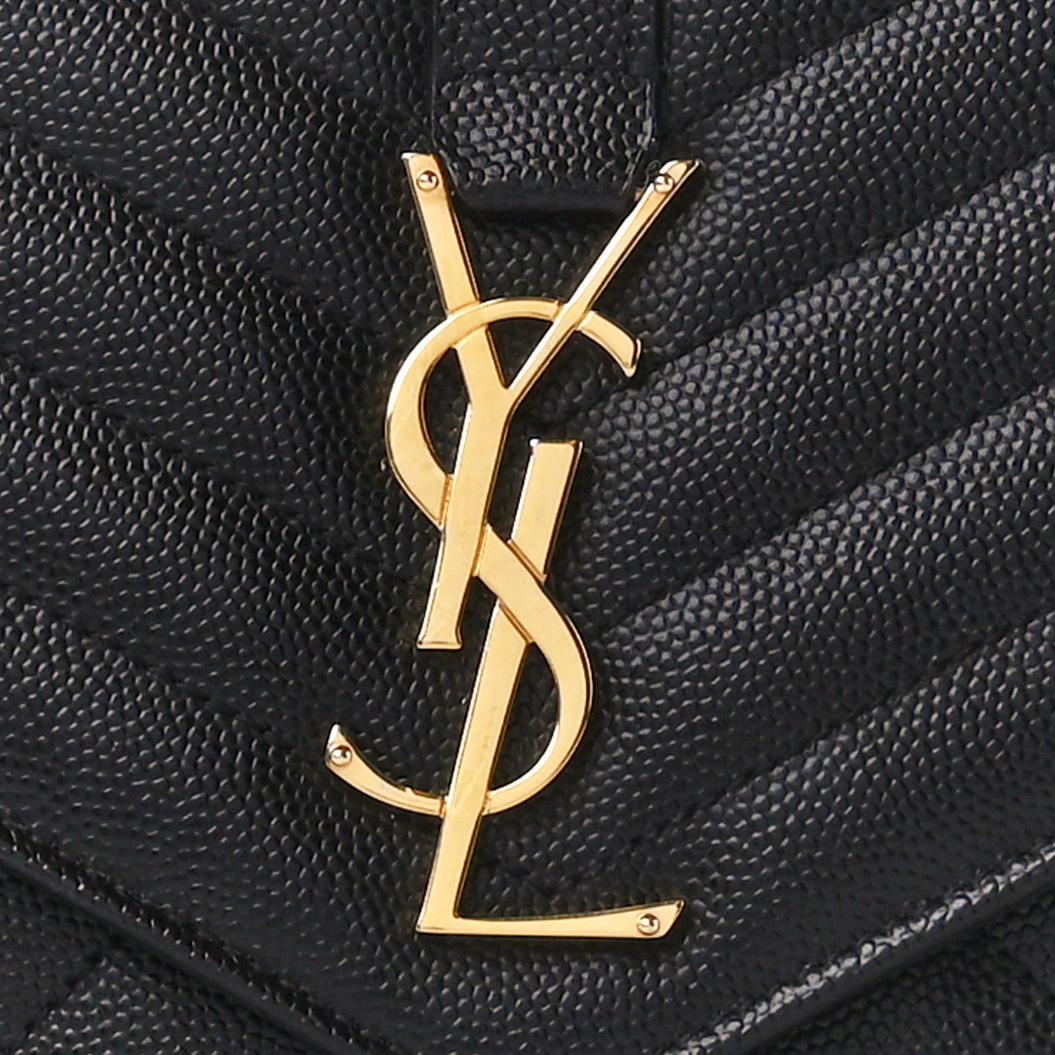 Saint Laurent Grain De Poudre Textured Mixed Matelasse Triquilt Monogram Clutch Black 8 of 10