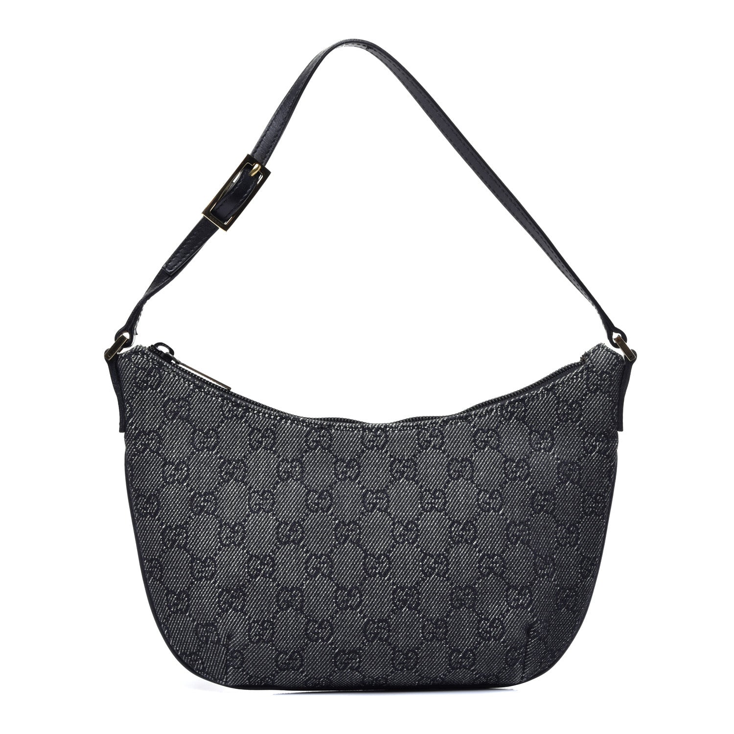 Gucci Denim Monogram Pochette Black 1 of 9