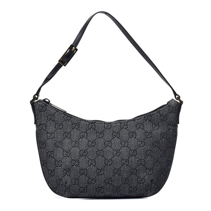 Gucci Denim Monogram Pochette Black 1 of 9