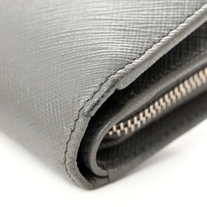 Prada Saffiano Metal Compact Wallet Marmo 9 of 10