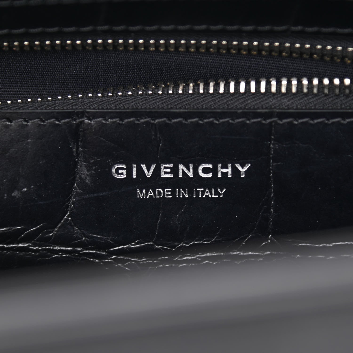 Givenchy Calfskin Crocodile Embossed Medium Lock Antigona Black 6 of 10