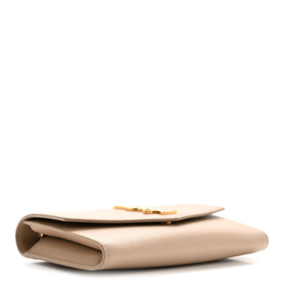 Saint Laurent Grain De Poudre Monogram Uptown Chain Wallet Taupe 5 of 14