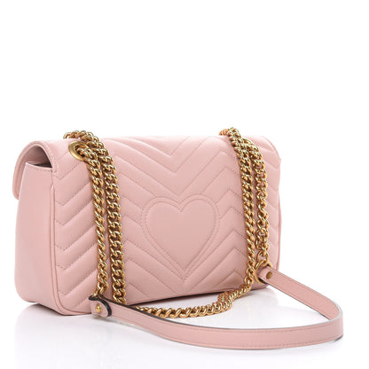 Gucci Calfskin Matelasse Small GG Marmont Shoulder Bag Perfect Pink 3 of 9