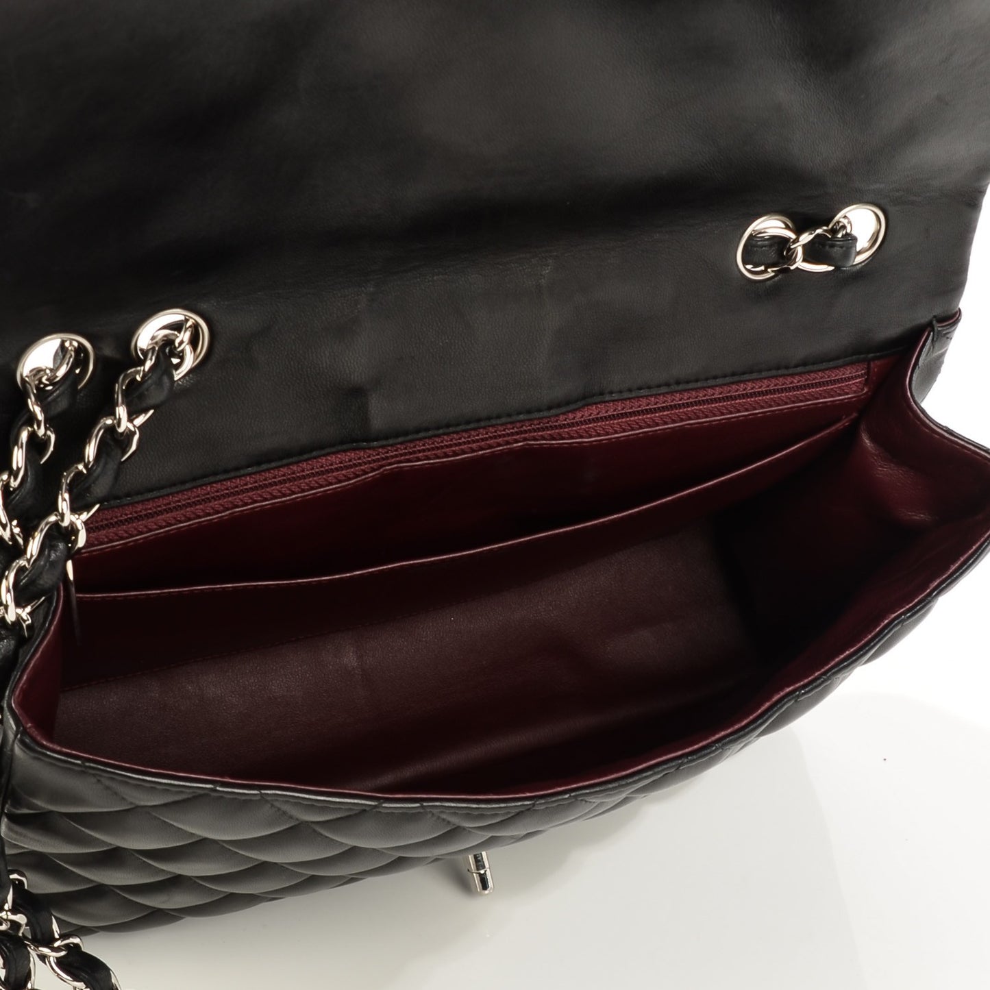 Lambskin Quilted Jumbo Single Flap Black