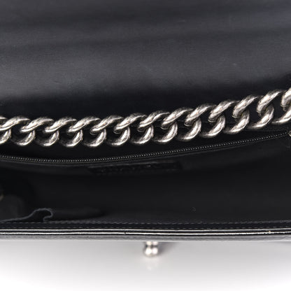 Chanel Distressed Patent Quilted New Medium Boy Flap Black 4 of 9