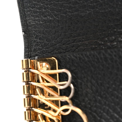 Gucci Pebbled Calfskin GG Marmont 6 Key Holder Black 8 of 8