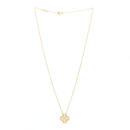Van Cleef & Arpels 18K Yellow Gold Diamond Vintage Alhambra Pendant Necklace 2 of 5