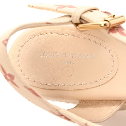 Louis Vuitton Empreinte Monogram Starboard Espadrille Wedge Sandals 38.5 Creme Rose Trianon 8 of 10