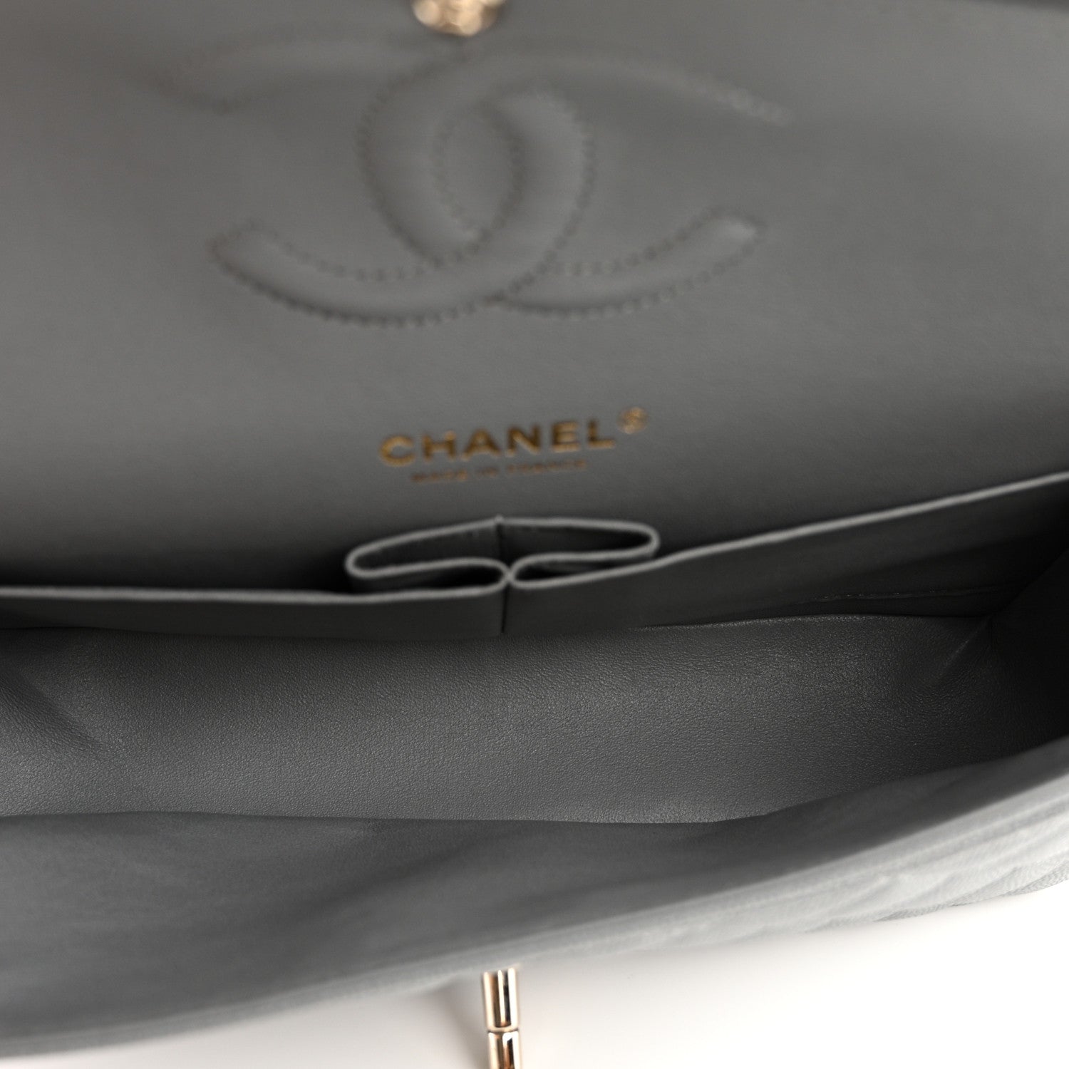 Chanel Caviar Quilted Medium Double Flap Grey 5 of 10