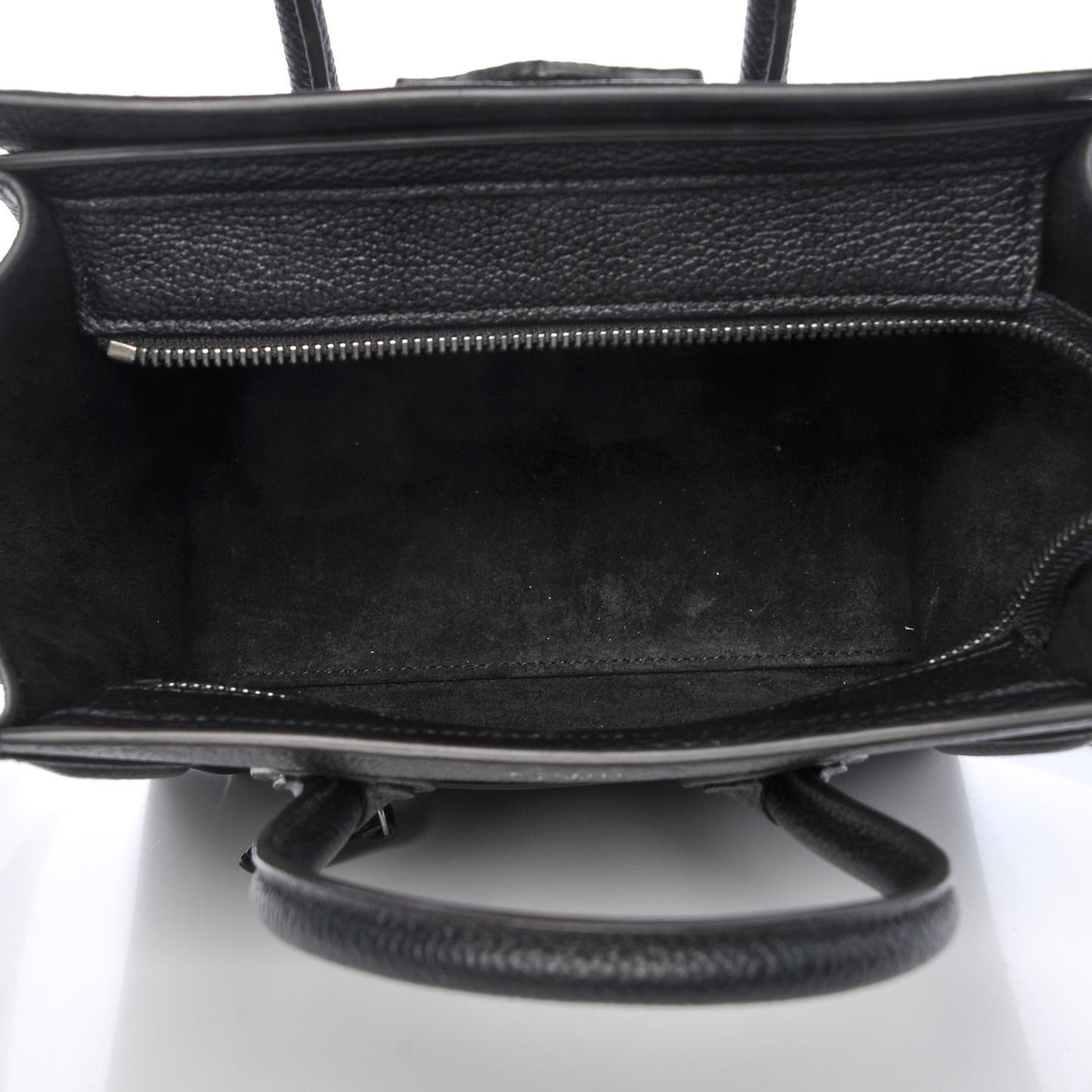 Drummed Calfskin Nano Luggage Black