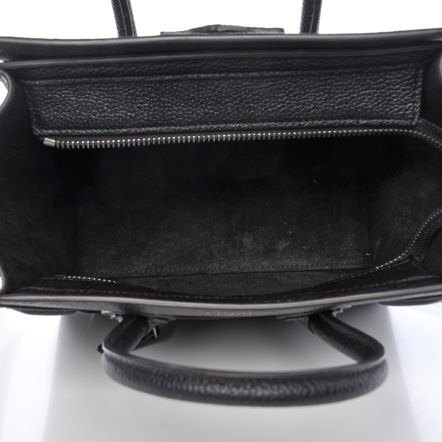 Celine Drummed Calfskin Nano Luggage Black 5 of 7