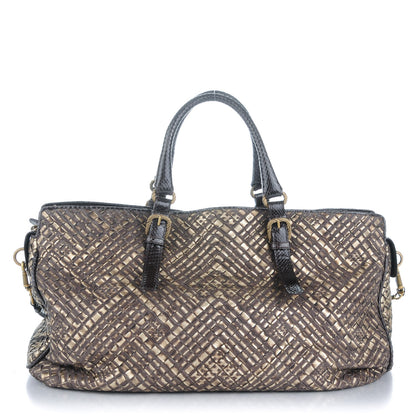 Bottega Veneta Snakeskin Burnished Intrecciato Bisanzio Tote 1 of 9