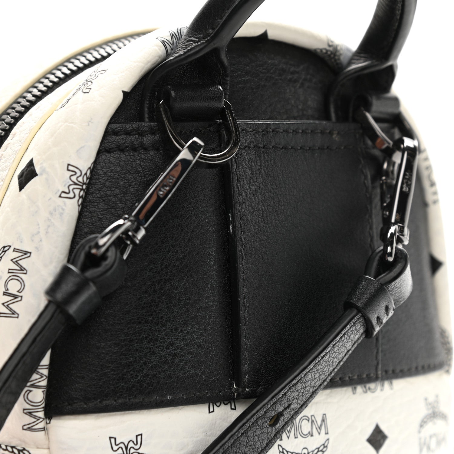 MCM Visetos Side Stud X-Mini Stark Bebe Boo Backpack White 28 of 28
