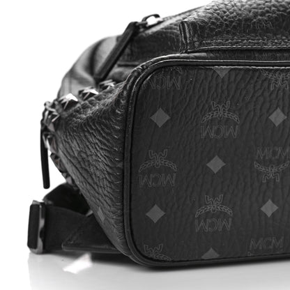 MCM Visetos Small Side Stud Stark Backpack Black 7 of 8