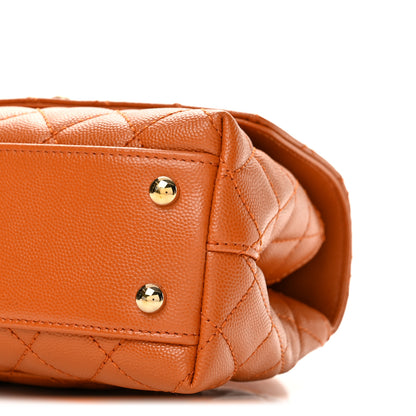 Chanel Caviar Quilted Mini Coco Handle Flap Light Brown 10 of 12