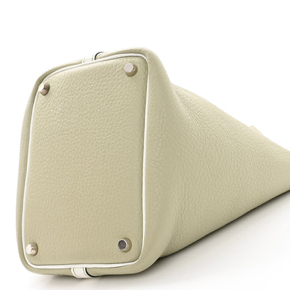 Hermes Taurillon Clemence Bi-Color Picotin 18 PM Sauge Craie 10 of 11