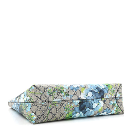 Gucci GG Supreme Monogram Blooms Medium Reversible Tote Beige Blue Navy 6 of 19