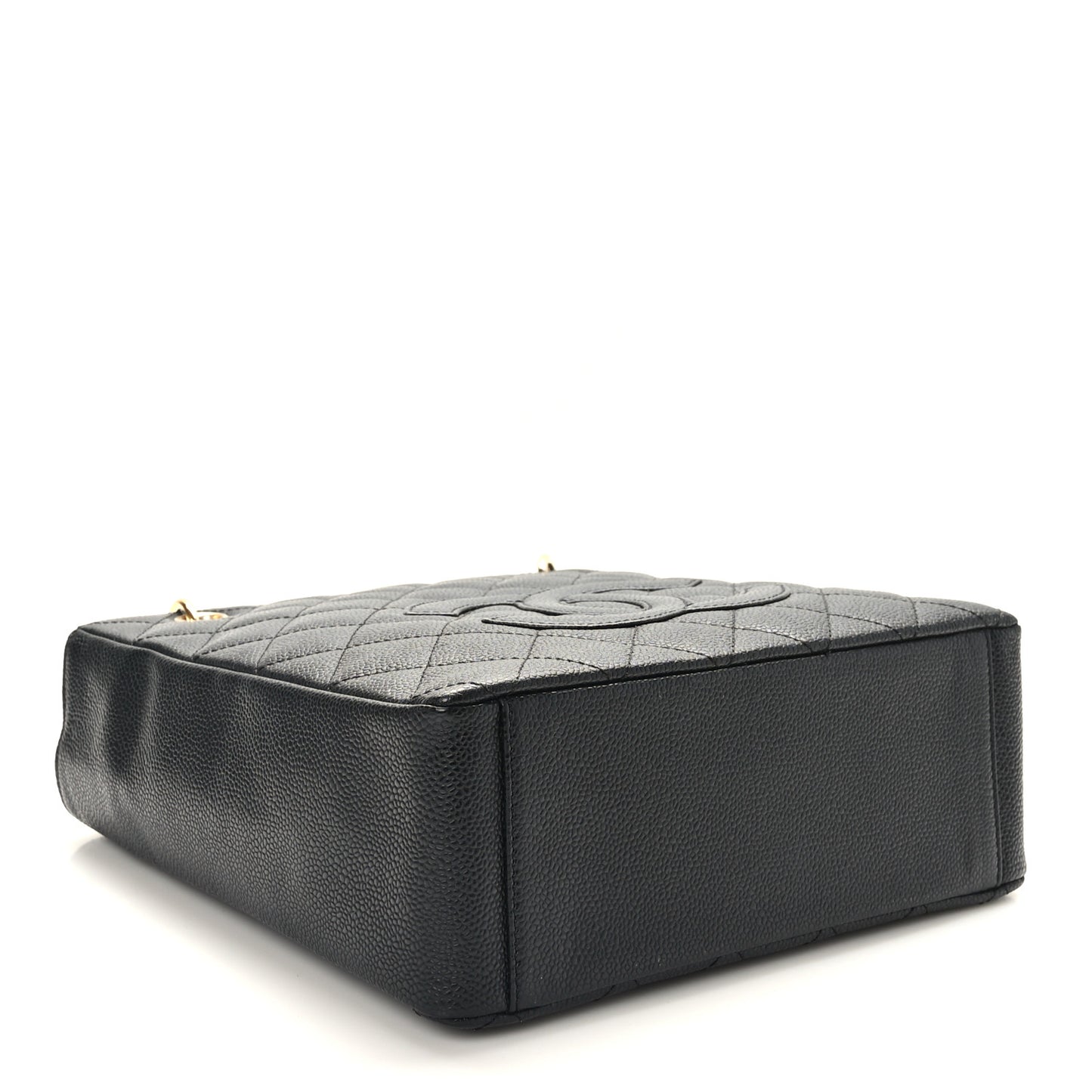 Caviar Quilted Petit Shopping Tote PST Black