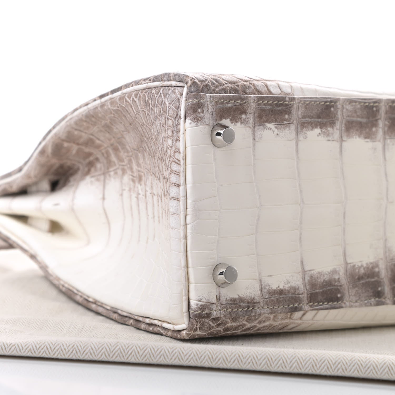 Hermes Matte Niloticus Crocodile Himalaya Kelly Retourne 28 White 13 of 23