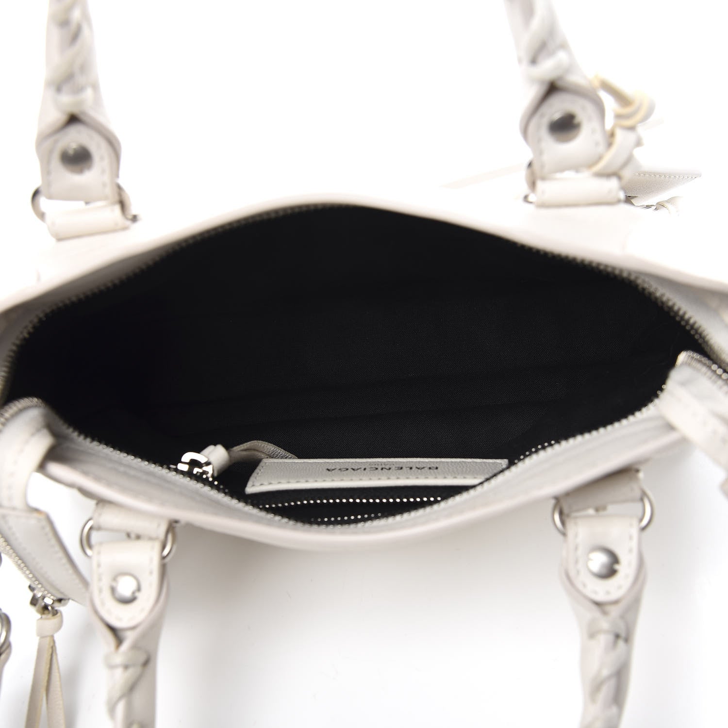 Balenciaga Chevre Silver Metallic Edge Hardware Mini City White 4 of 9