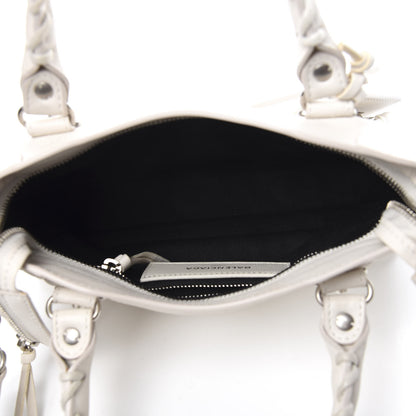 Balenciaga Chevre Silver Metallic Edge Hardware Mini City White 4 of 9