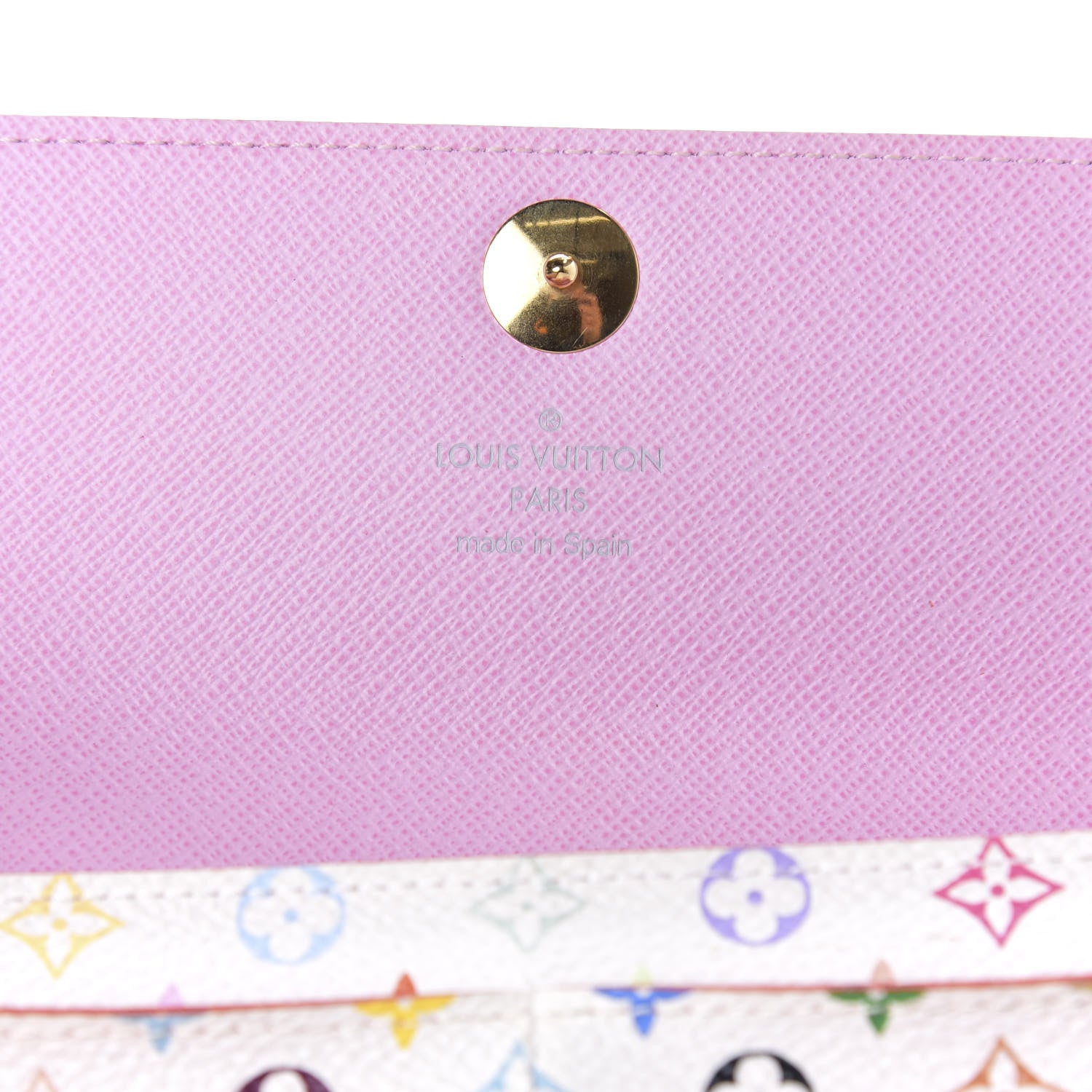 Louis Vuitton Monogram Multicolor Sarah Wallet White Litchi 6 of 8